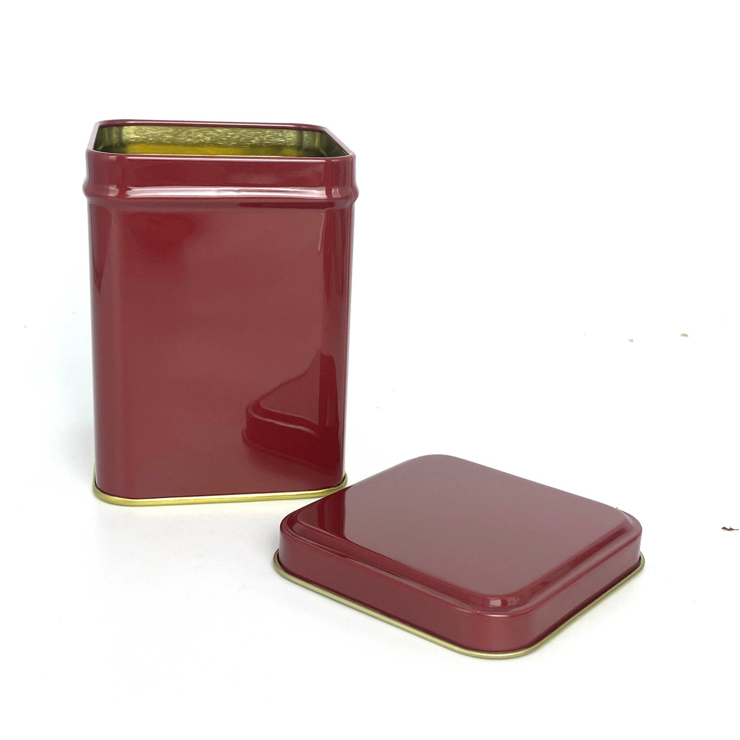 Square 400mL Burgundy Tin