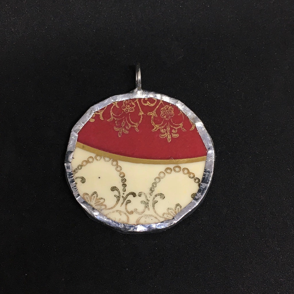 Royal Stafford round red and gold pendant