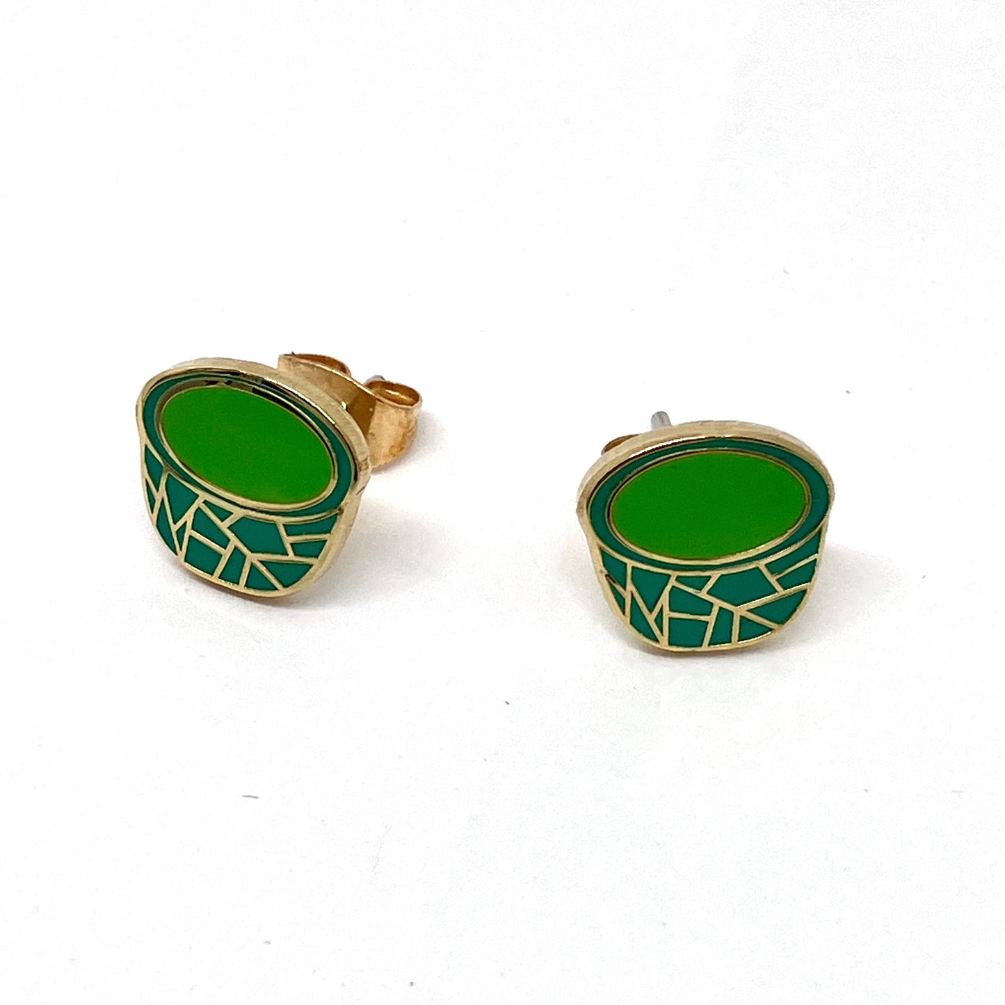 Matcha Bowl Enamel Earrings