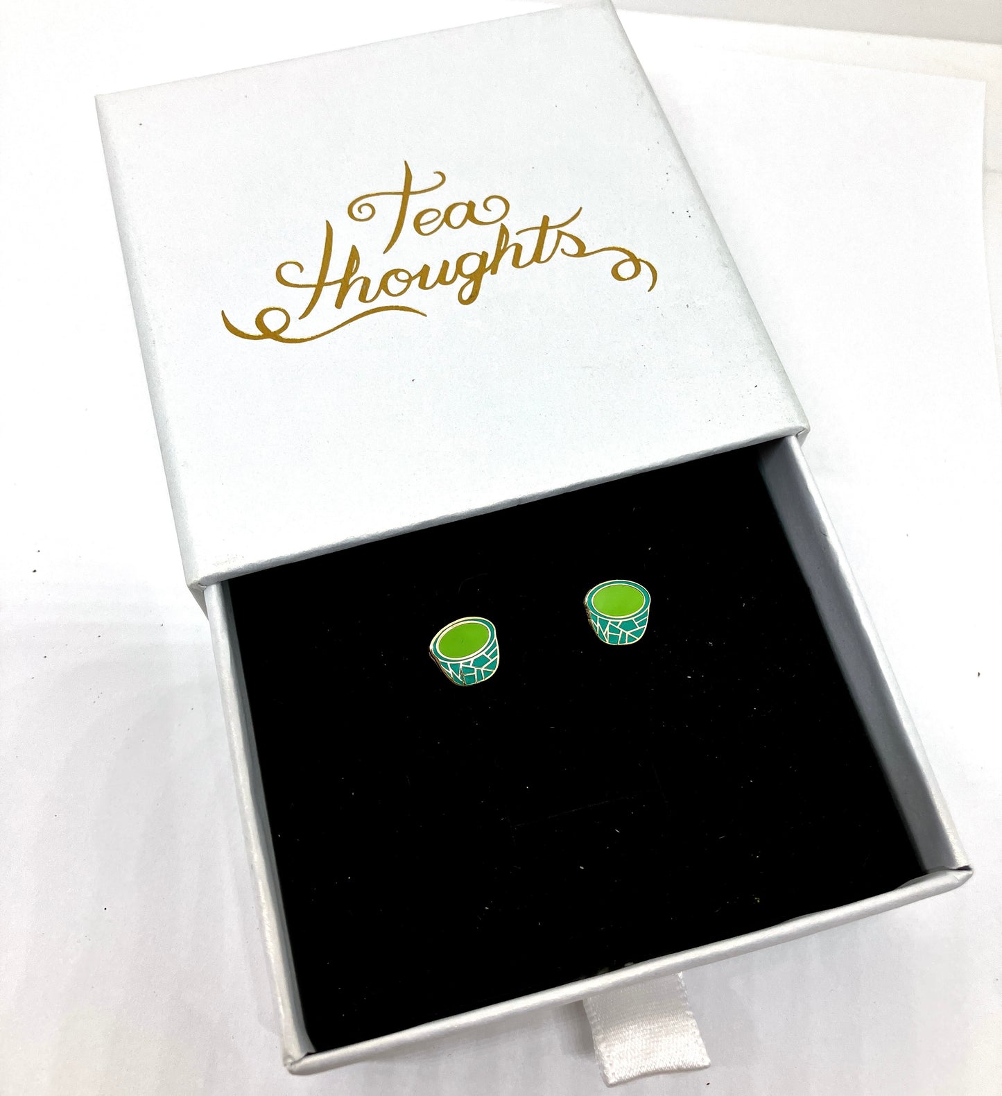 Matcha Bowl Enamel Earrings