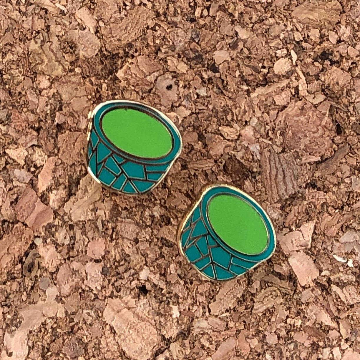 Matcha Bowl Enamel Earrings