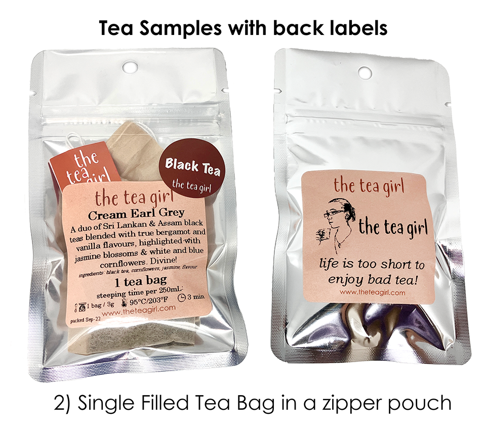 2 Label Tea Samples - Bulk Purchase (wedding favours)
