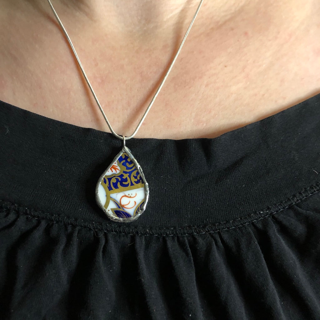 Imari small tear drop pendant