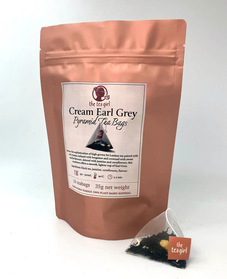 Cream Earl Grey Pyramid Tea Bags