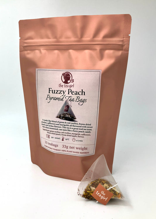 Fuzzy Peach Rooibos Pyramid Tea Bags