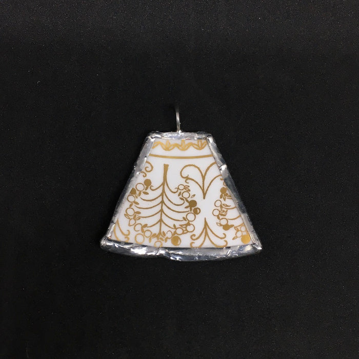 Gold & White keystone pendant