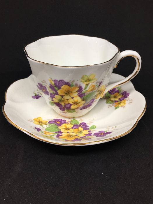 Salisbury '1995' Yellow And Purple Flower Tea Cup